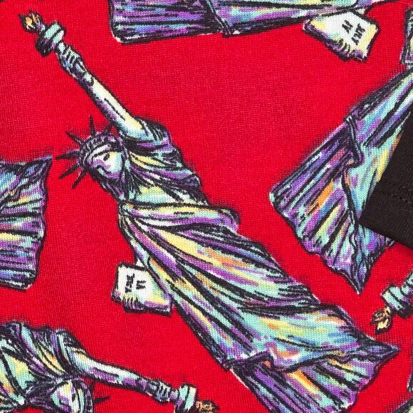 LuLaRoe Randy XL Red Black Statue of Liberty Americana Patriotic Baseball Tee - Picture 2 of 10